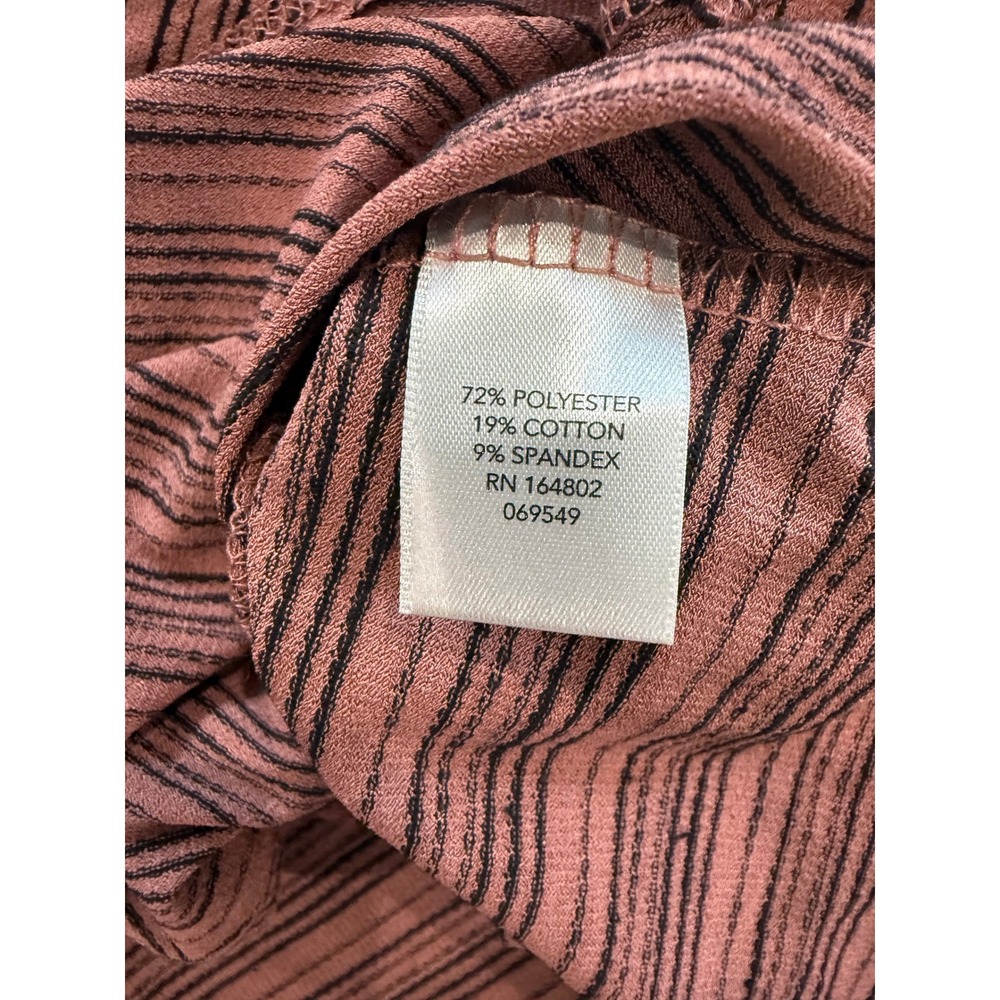 Christopher & Banks Petite Mauve Striped Twist Front 3/4 Sleeve Top P/XL NWT - Picture 6 of 8